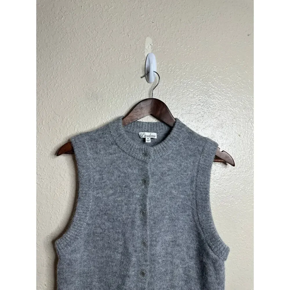 L'Academie by Marianna Krysten Alpaca Wool Button Sweater Vest size M